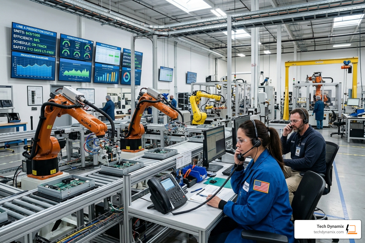 Manufacturing VoIP phone service on a modern automated factory floor - Manufacturing VoIP phone service